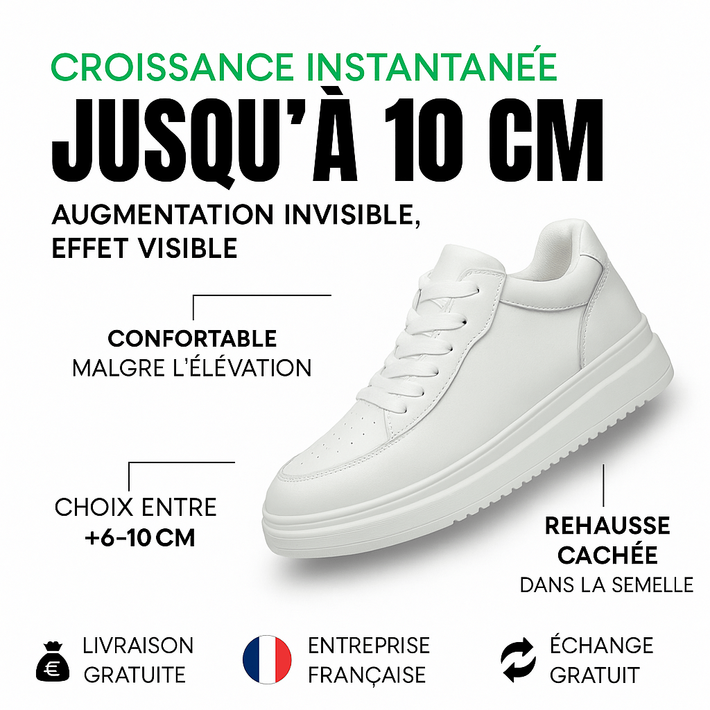 BLANC CASUAL +10 CM INSTANTANÉMENT, CONFORT GARANTI - Stepral